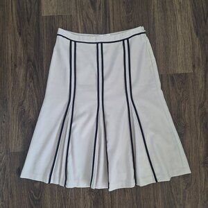 💙 Loft Wool Pleated Lined Midi Skirt Size 6 Preppy Office Feminine